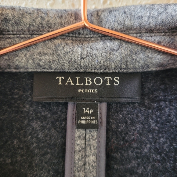 TALBOTS Grey Wool Blend Blazer Jacket Size 14 Petite - Picture 5 of 10